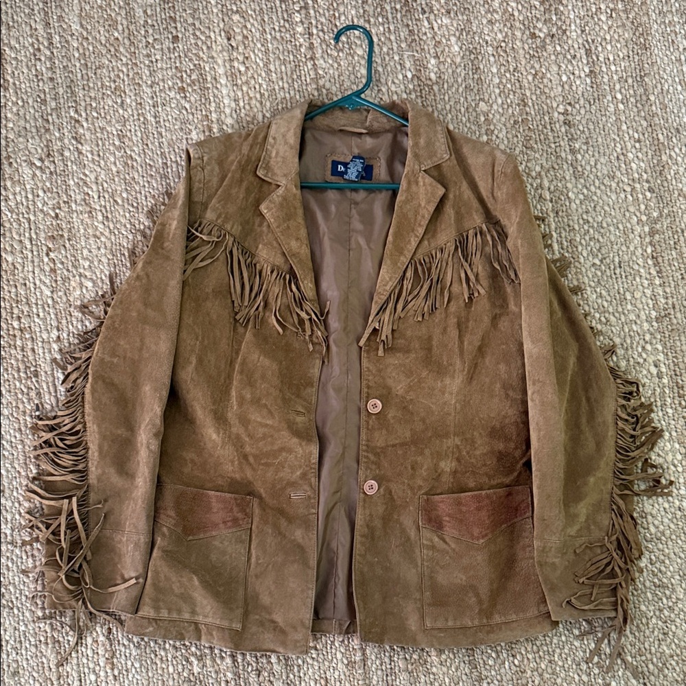 Denim&Co Vintage Saddle Leather Jacket